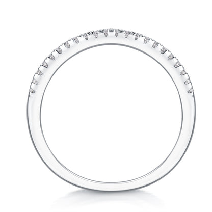 Classy Round Design Silver Ring with Moissanite Accents