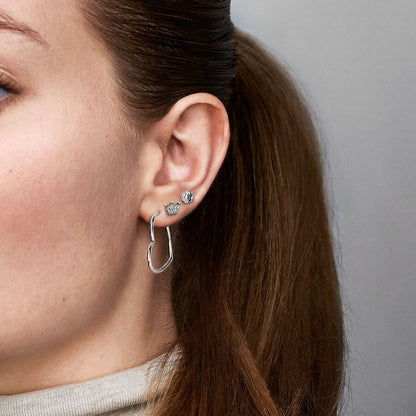 Clear Sparkling Crown Stud Earrings