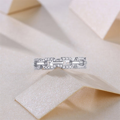 Contemporary 925 Silver Ring with Openwork Accent