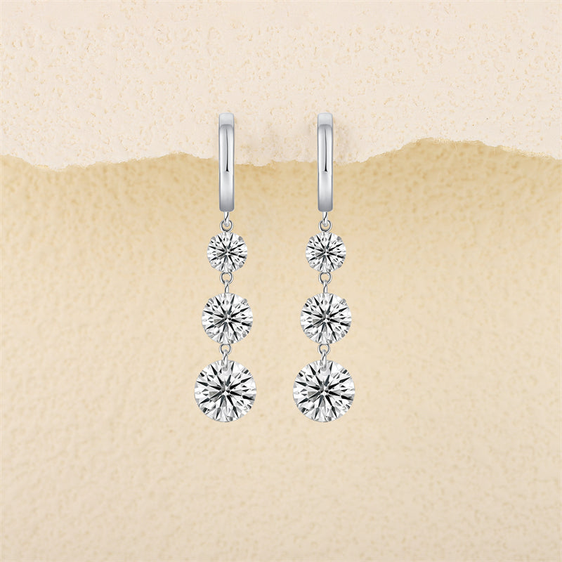 Contemporary Geometric Moissanite Earrings for Women