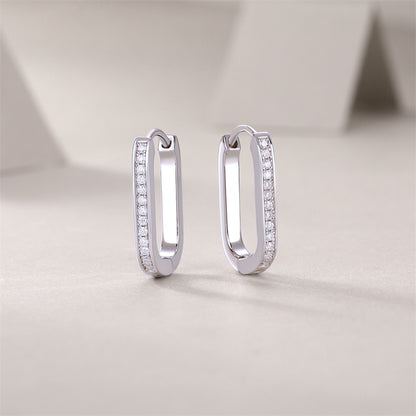 Contemporary Geometric Moissanite Earrings for Women