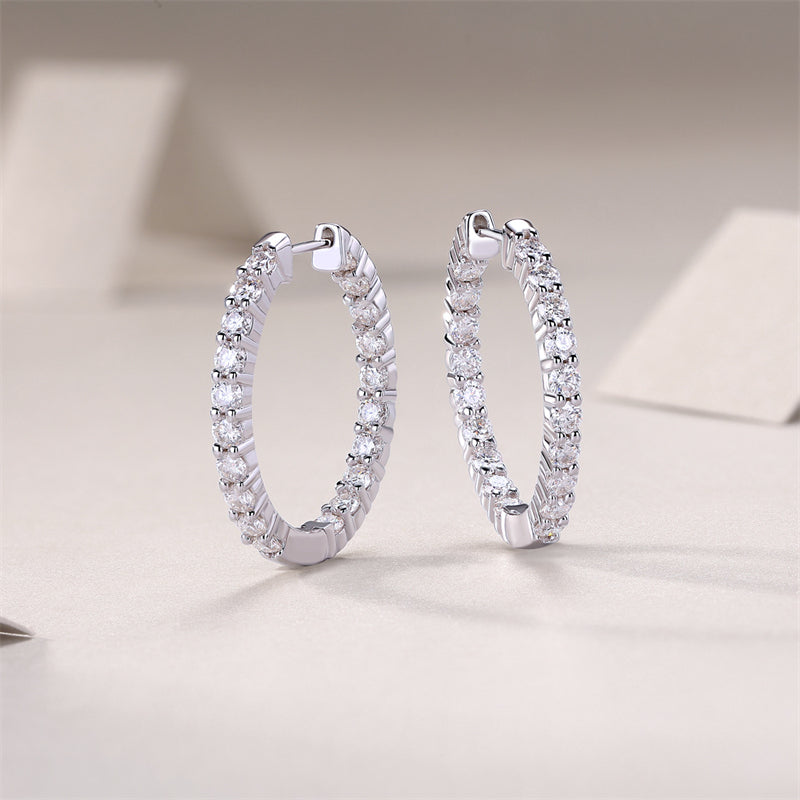 Contemporary Geometric Moissanite Earrings for Women