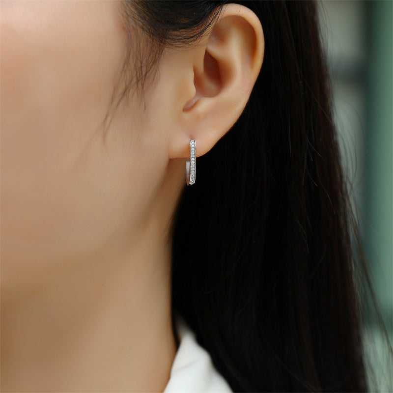Contemporary Geometric Moissanite Earrings for Women