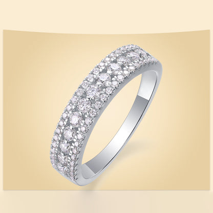 Contemporary Geometric Round Moissanite Ring