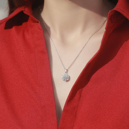 Contemporary Moissanite Necklace with Bead Chain Style