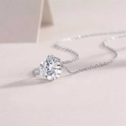 Contemporary Moissanite Necklace with Classic Chain Design
