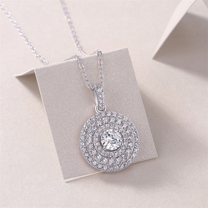 Contemporary Moissanite Necklace with Snake Chain Design
