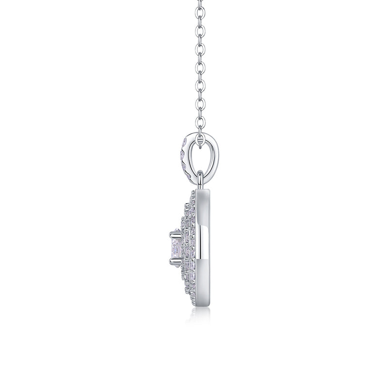 Contemporary Moissanite Necklace with Snake Chain Design