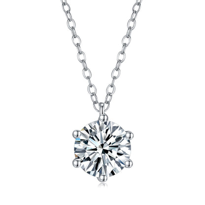 Contemporary Six-Prong Moissanite Necklace
