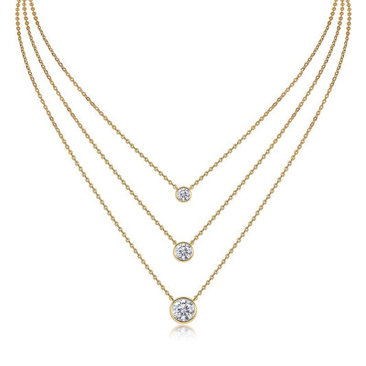 Contemporary Unisex Necklace with Geometric Moissanite Design