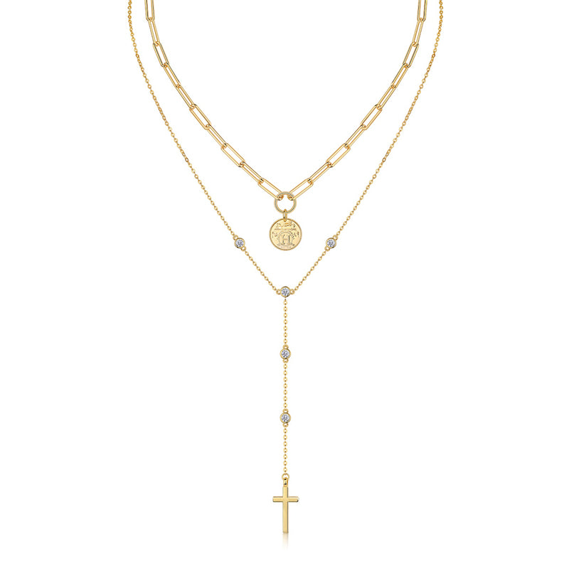 Contemporary Women's Necklace with Geometric Moissanite Design
