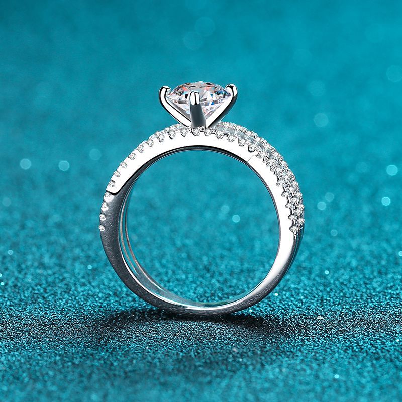Cross-Over Solitaire Moissanite Ring in 925 Sterling Silver | 1ct Openwork Design