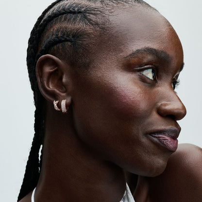 Crossover Pavé Hoop Earrings