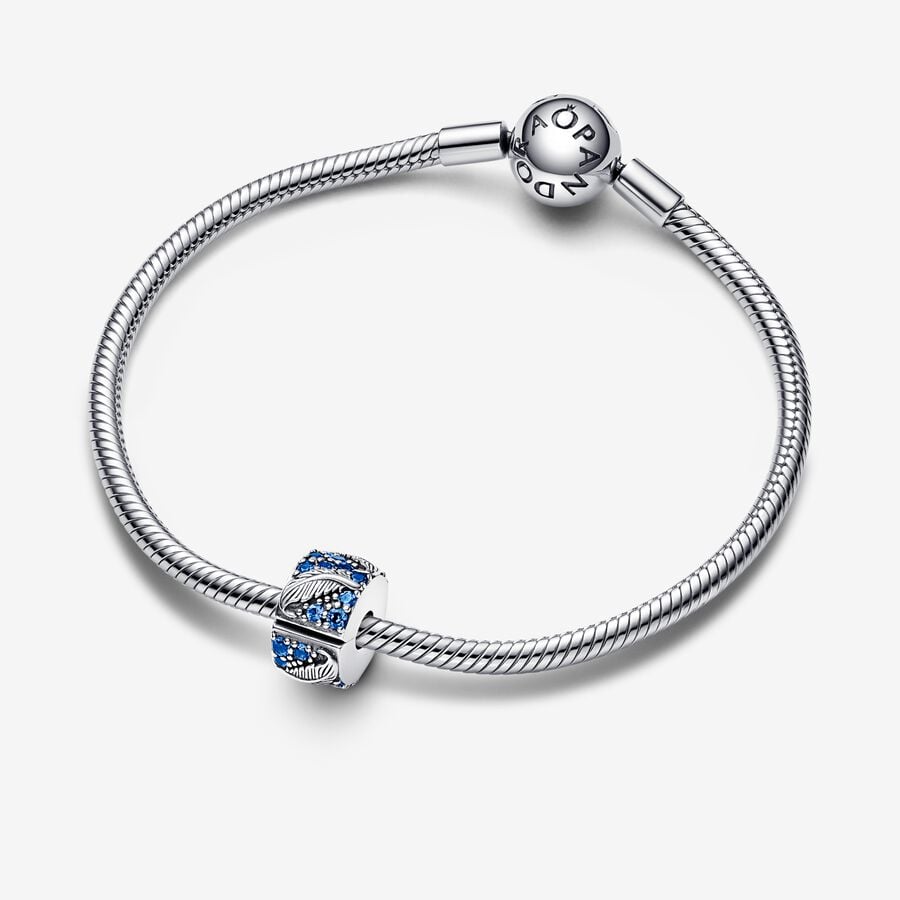 Curved Feather & Pavé Clip Charm