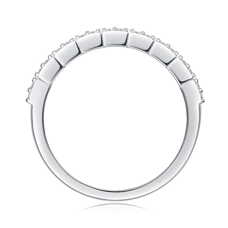 Dainty Geometric Moissanite Band for Everyday Elegance