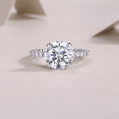 Dazzling Round Moissanite Ring in Sterling Silver