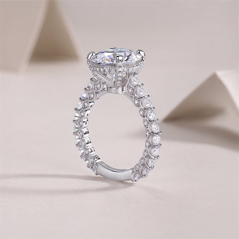 Dazzling Round Moissanite Ring in Sterling Silver