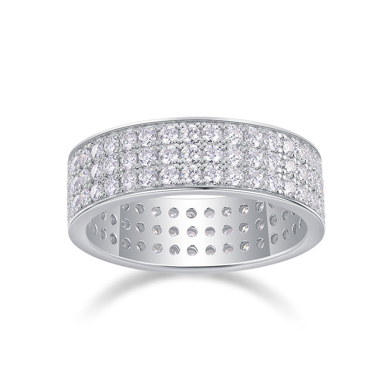 Dazzling Round Moissanite Ring in Sterling Silver