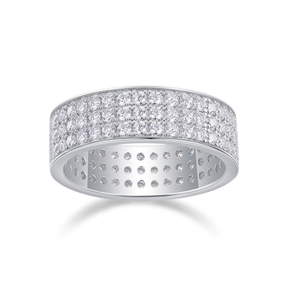 Dazzling Round Moissanite Ring in Sterling Silver
