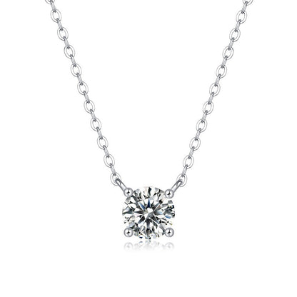 Delicate Collarbone Chain Necklace Featuring Moissanite