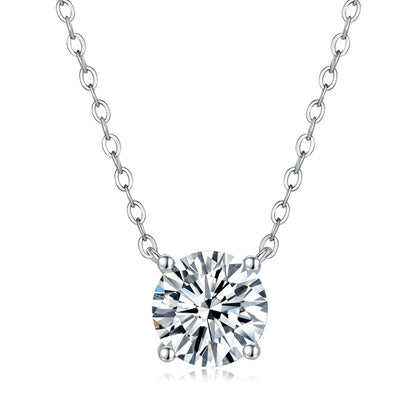 Delicate Collarbone Chain Necklace Featuring Moissanite
