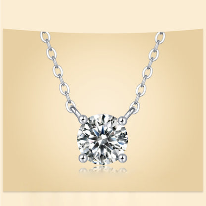 Delicate Collarbone Chain Necklace Featuring Moissanite