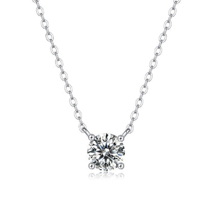 Delicate Collarbone Chain Necklace Featuring Moissanite