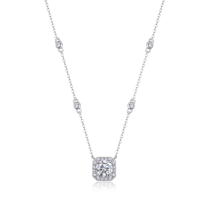 Delicate Cross Chain Necklace Featuring Moissanite Accents