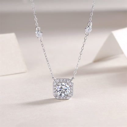 Delicate Cross Chain Necklace Featuring Moissanite Accents