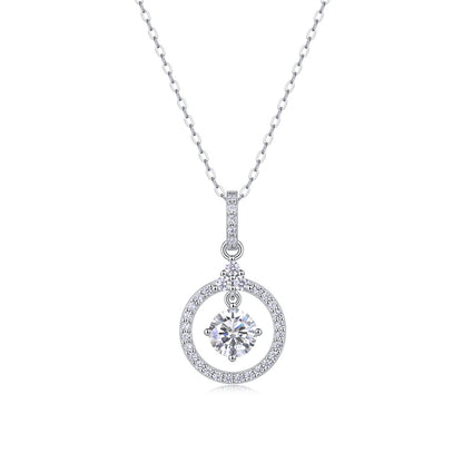 Delicate Cross Chain Necklace Featuring Round Moissanite