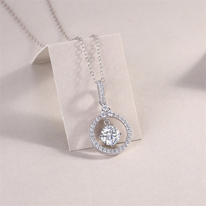 Delicate Cross Chain Necklace Featuring Round Moissanite