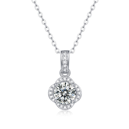 Delicate Floral Moissanite Pendant Necklace