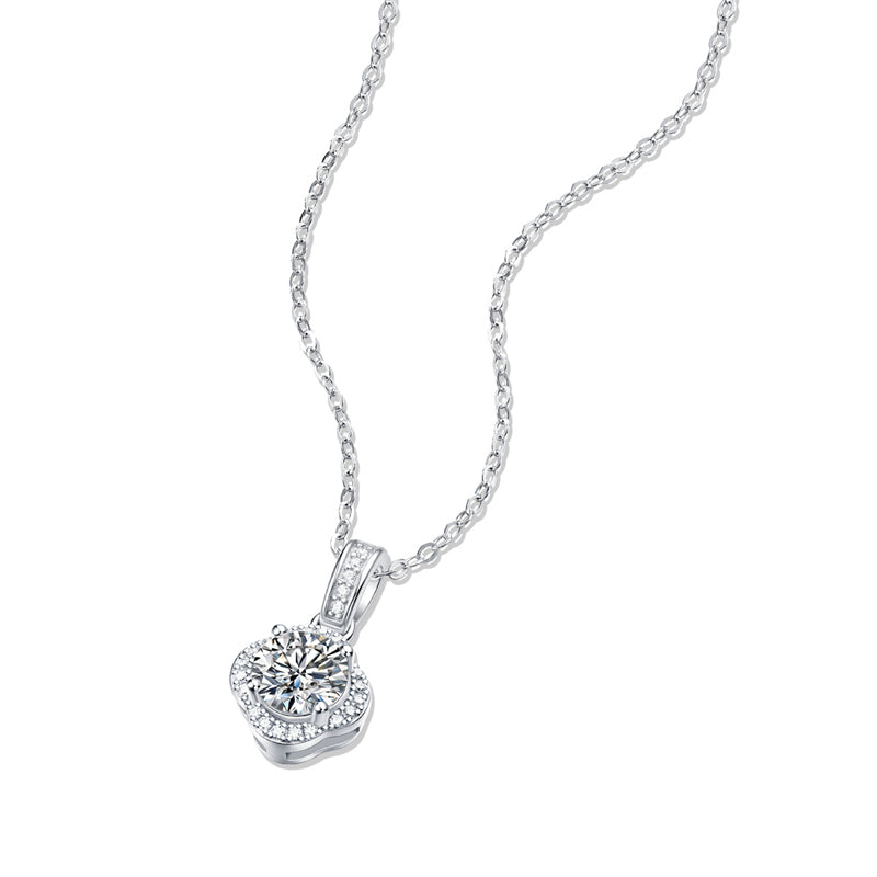 Delicate Floral Moissanite Pendant Necklace