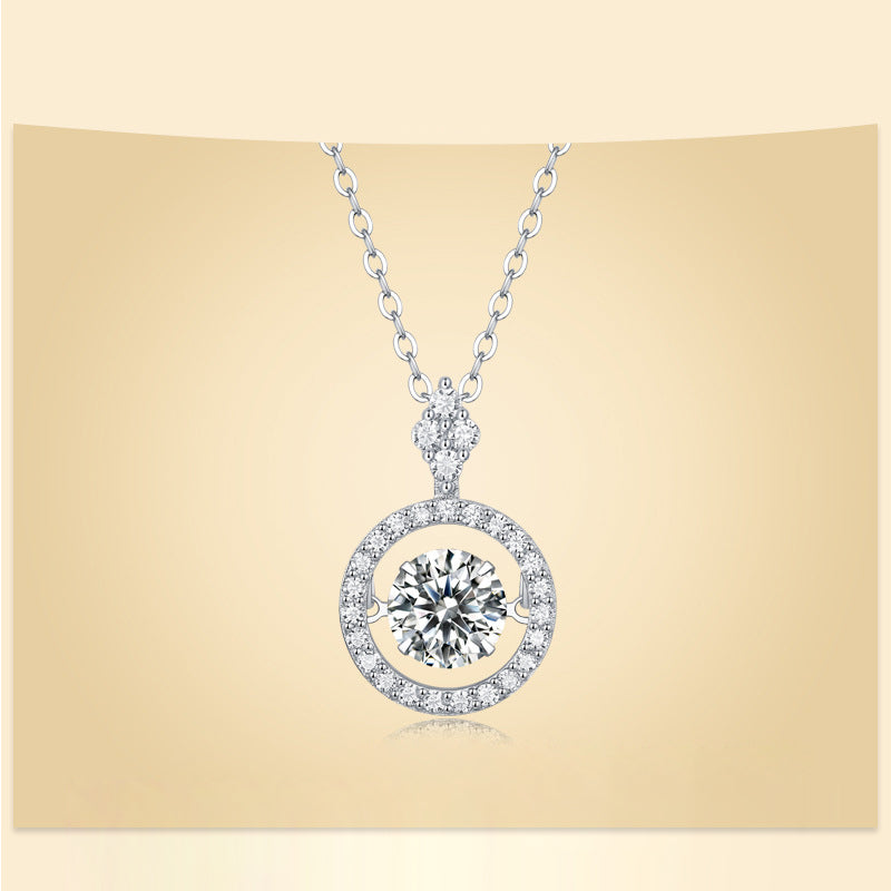 Delicate Geometric Pendant Necklace with 1 Carat Moissanite