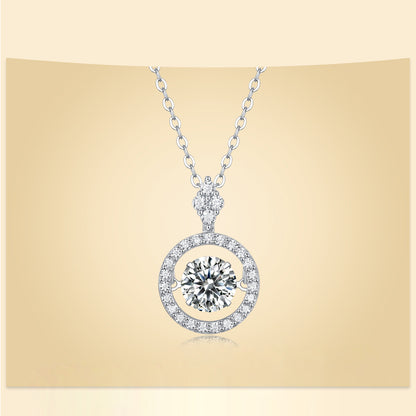 Delicate Geometric Pendant Necklace with 1 Carat Moissanite