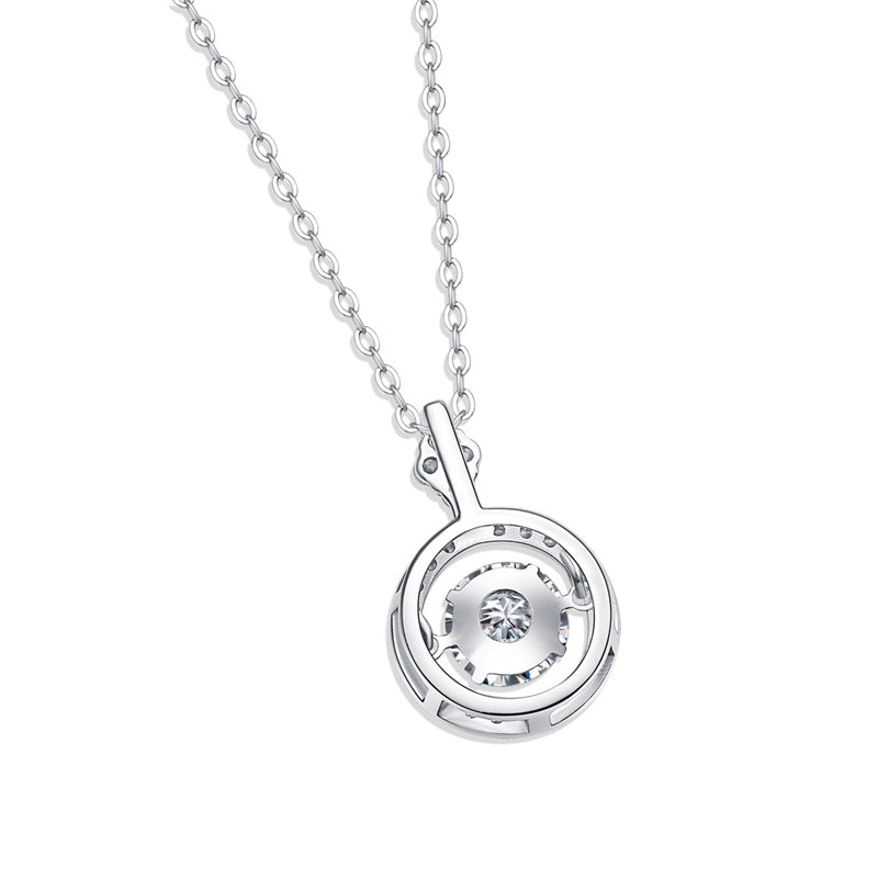 Delicate Geometric Pendant Necklace with 1 Carat Moissanite