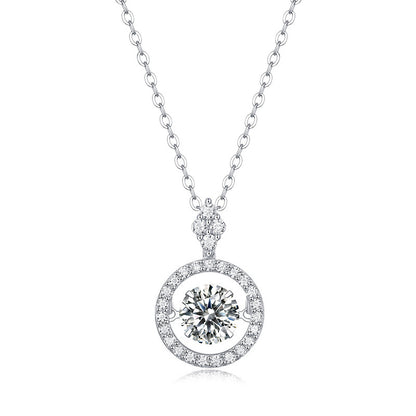 Delicate Geometric Pendant Necklace with 1 Carat Moissanite