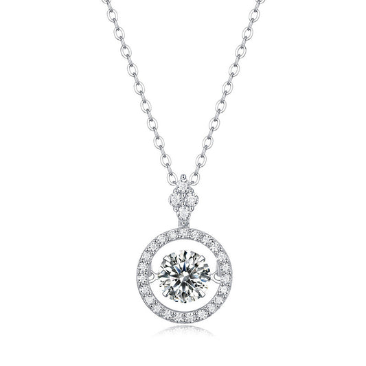 Delicate Geometric Pendant Necklace with 1 Carat Moissanite