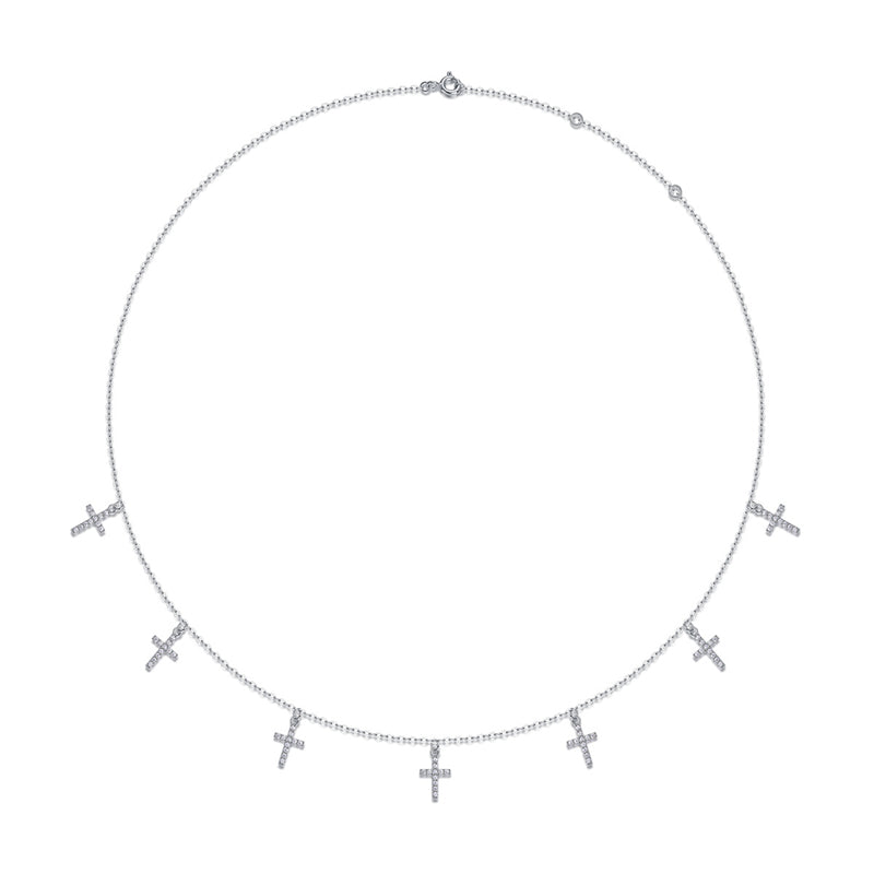 Delicate Geometric Pendant Necklace with Moissanite for Women