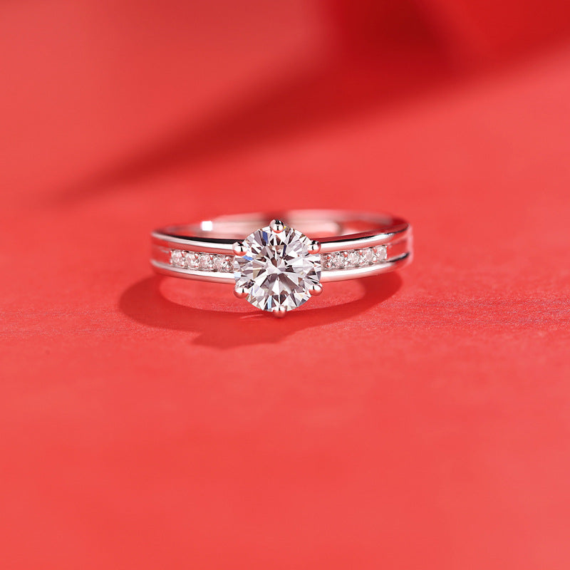 Delicate Geometric Ring with Moissanite