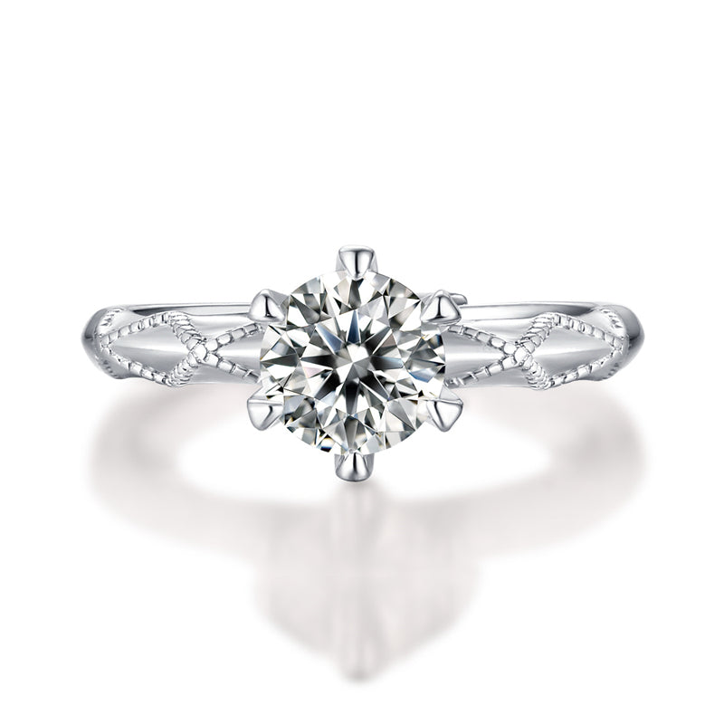 Delicate Geometric Ring with Moissanite