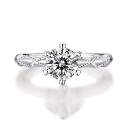 Delicate Geometric Ring with Moissanite