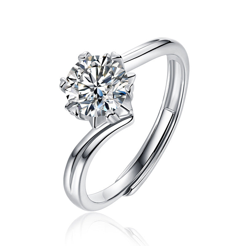 Delicate Snowflake Ring with Moissanite