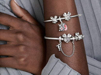 Disney Pandora Moments Pavé Minnie Mouse Clasp Snake Chain Bracelet