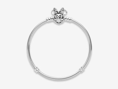 Disney Pandora Moments Pavé Minnie Mouse Clasp Snake Chain Bracelet
