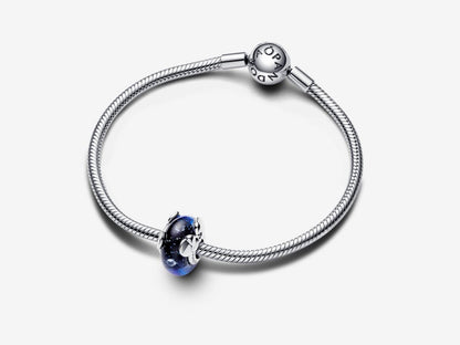 Disney Mickey Mouse & Minnie Mouse Blue Murano Glass Charm
