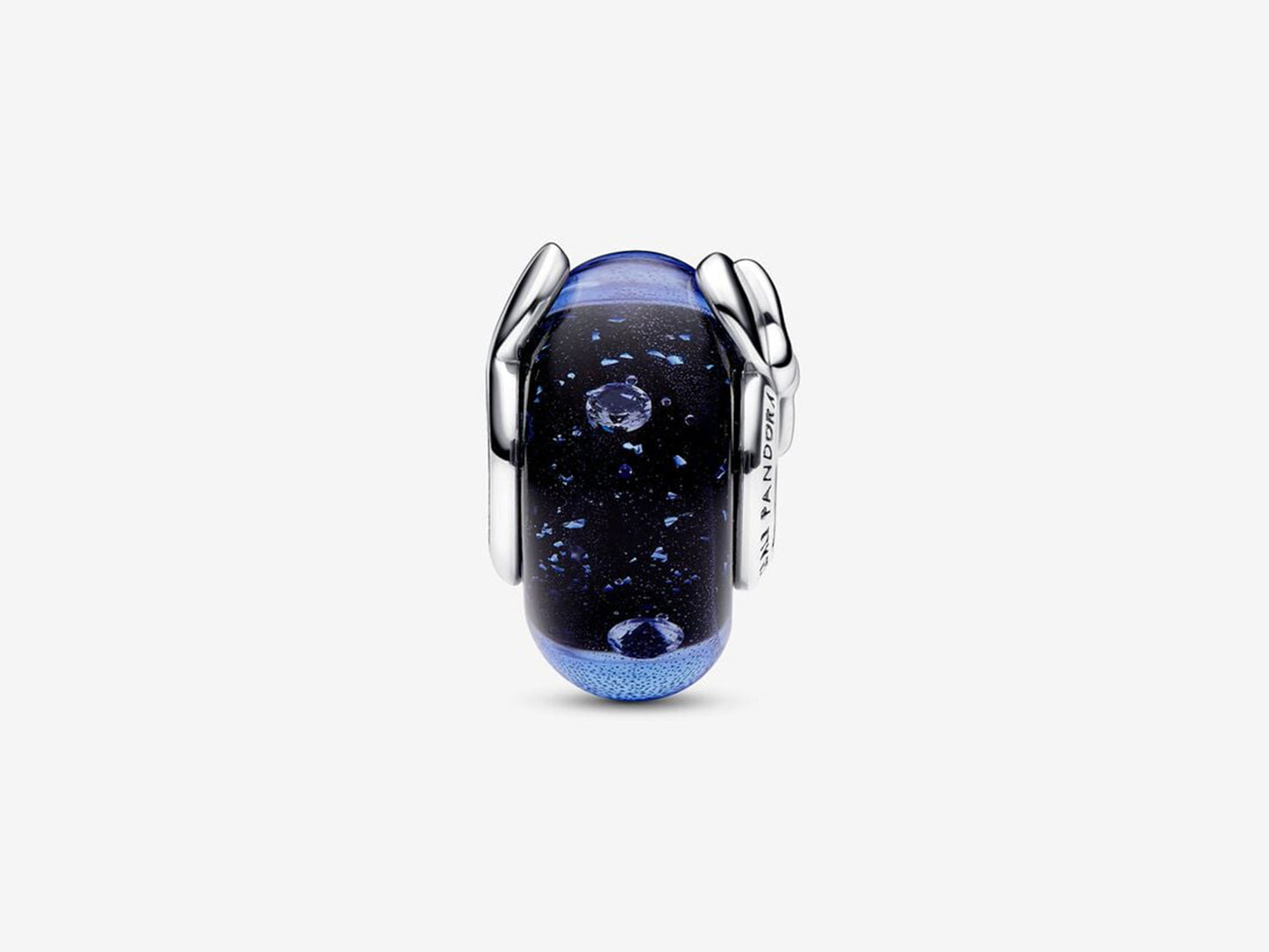 Disney Mickey Mouse & Minnie Mouse Blue Murano Glass Charm