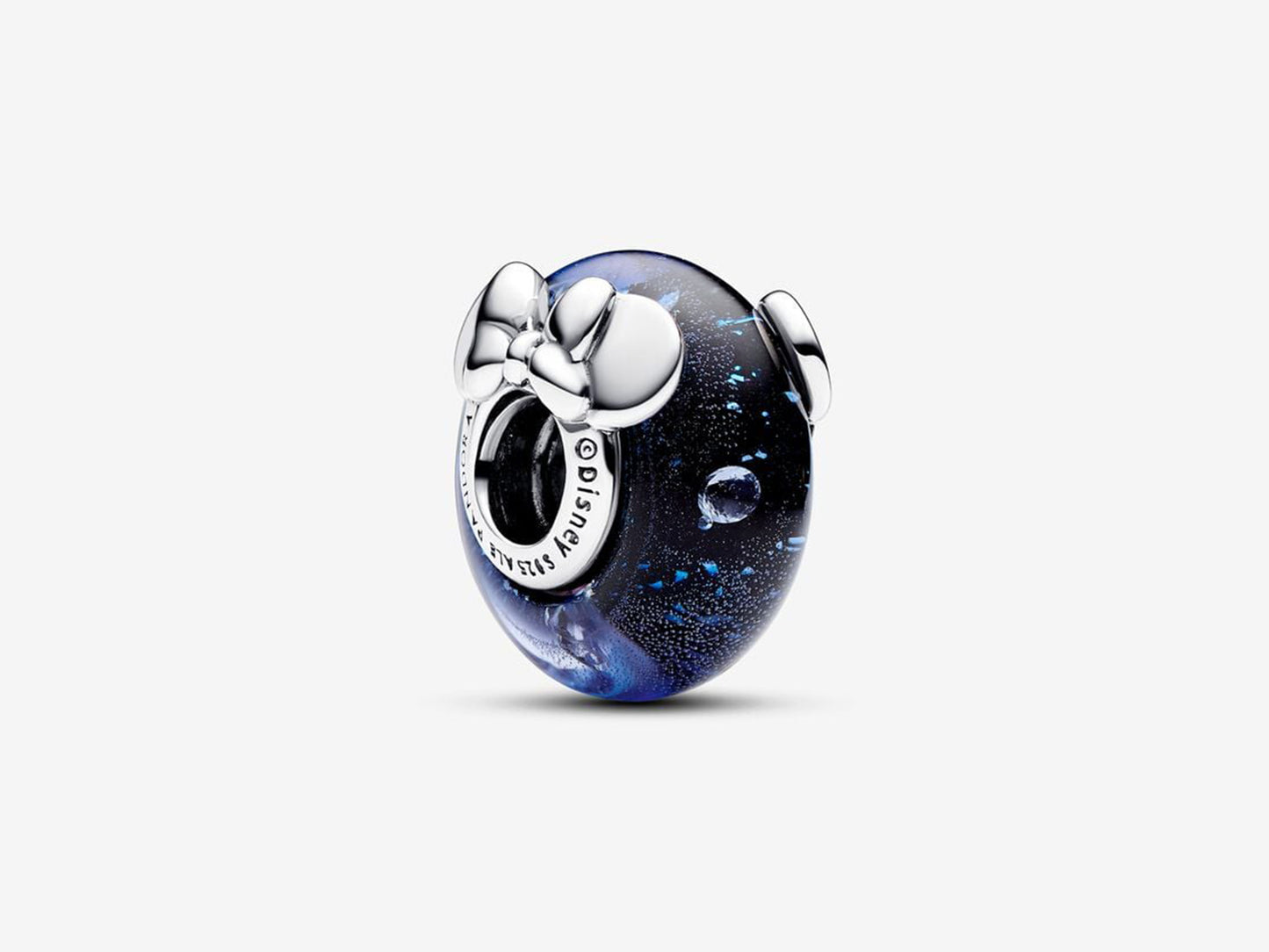 Disney Mickey Mouse & Minnie Mouse Blue Murano Glass Charm