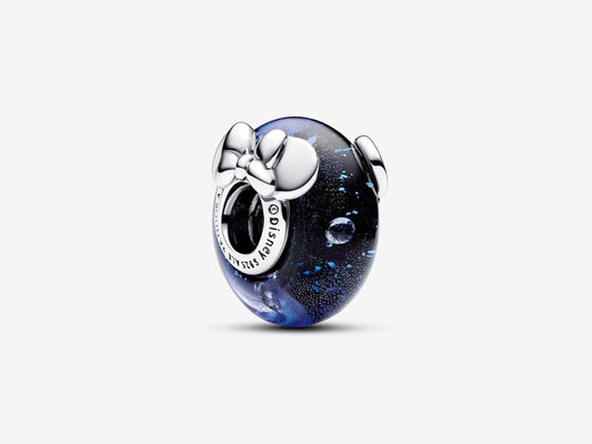Disney Mickey Mouse & Minnie Mouse Blue Murano Glass Charm