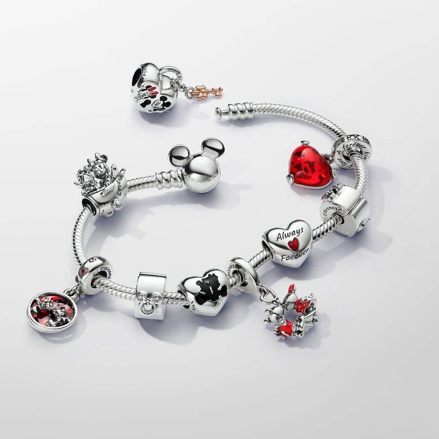 Disney Mickey Mouse & Minnie Mouse Heart Charm